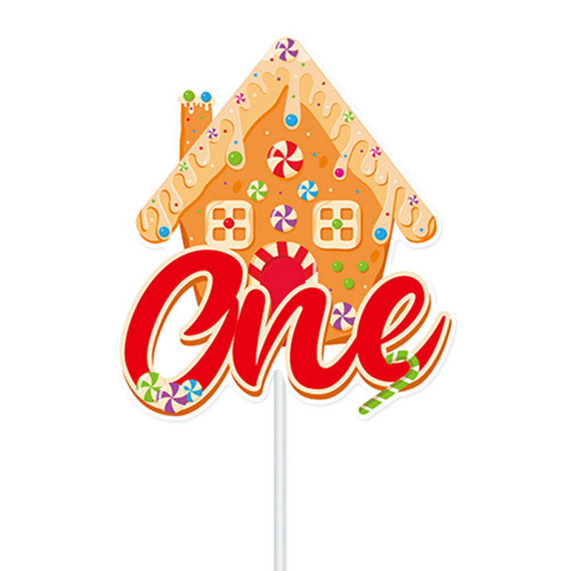 Nuevo conjunto de decoración de fiesta de cumpleaños tira de banderas de Navidad pan de jengibre hombre uno tira de banderas tarta de tarta