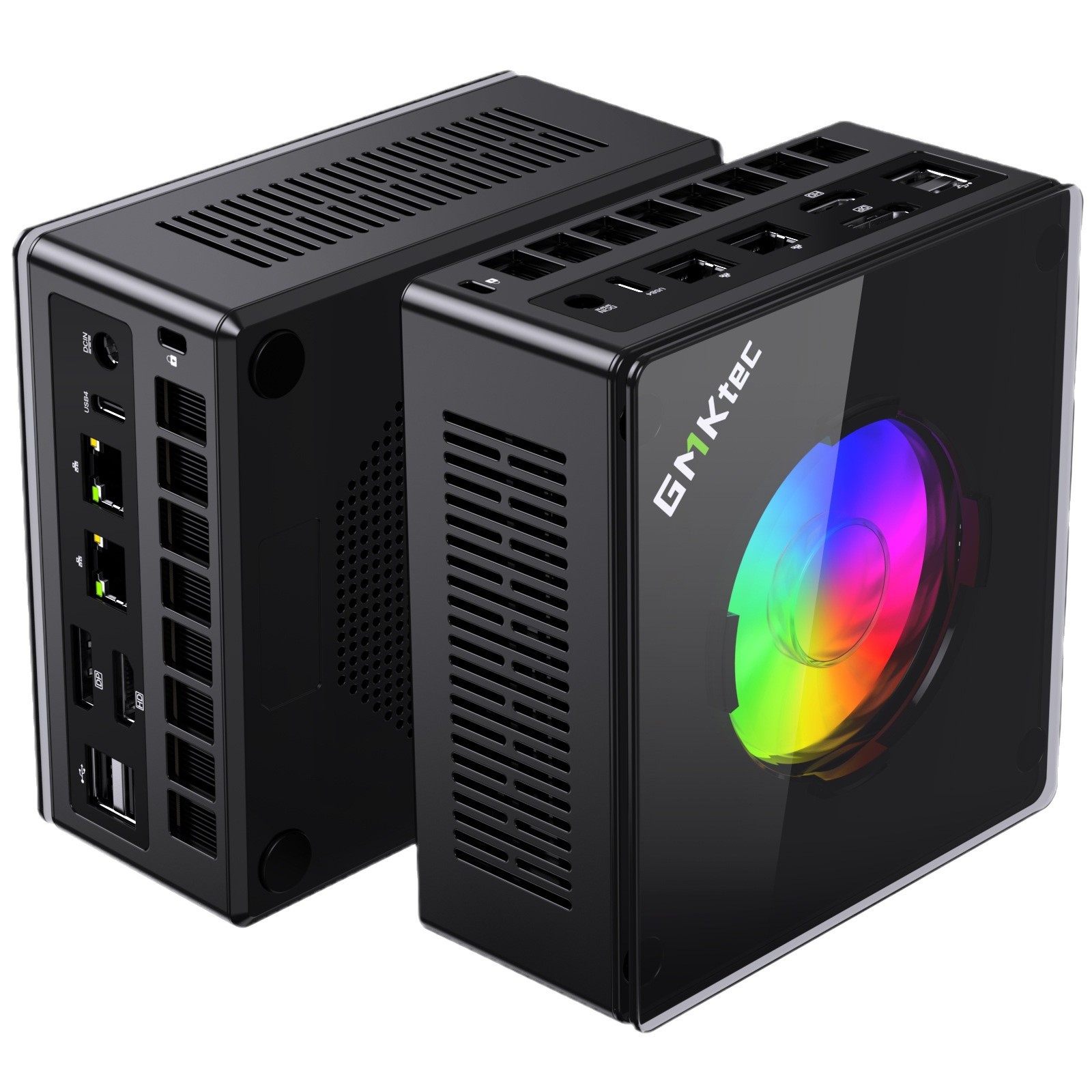Jimoke K11 AMD R9-8945HS mini host de computadora 780M consola de juegos con pantalla dual DDR5