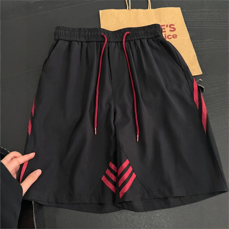 American-Style High Street Side-Striped Basketball Shorts for Men, Summer Thin Nylon Quick-Dry Sports Pants, Trendy Casual Mid-Length Shorts American-Style High Street Side-Striped Basketball Shorts for Men, Summer Thin Nylon Quick-Dry Sports Pants, Trendy Casual Mid-Length Shorts