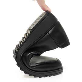 真皮单鞋上班鞋黑色工作鞋平底女鞋套脚妈妈鞋中老年皮鞋软底通勤