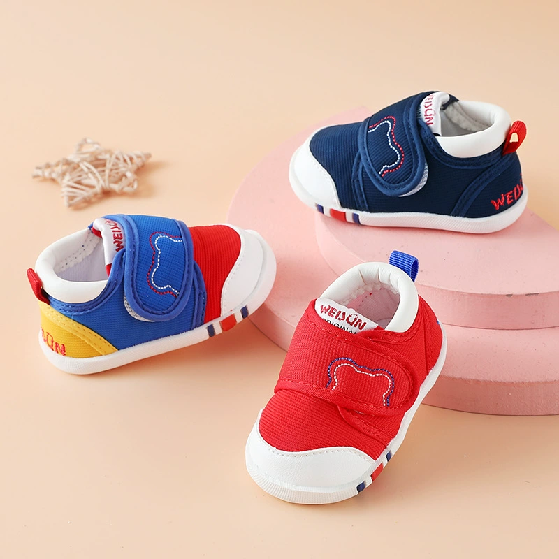 2023 Весна и осень Новая обувь для малышей, Мужская детская Нескользящая детская обувь с мягкой подошвой, для девочек От 0 до 1 года хлопок, поколение волос