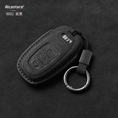 Q3 Buckle Q5L Suede A7 Q7 – Car key bag - 1-type-a-charcoal-black-simple-ring