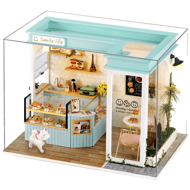 新しいスタイルの DIY 組み立てキャビンモデルミニチュアケーキショップミルクティーショップデザートショップ手作り組み立てギフト|undefined
