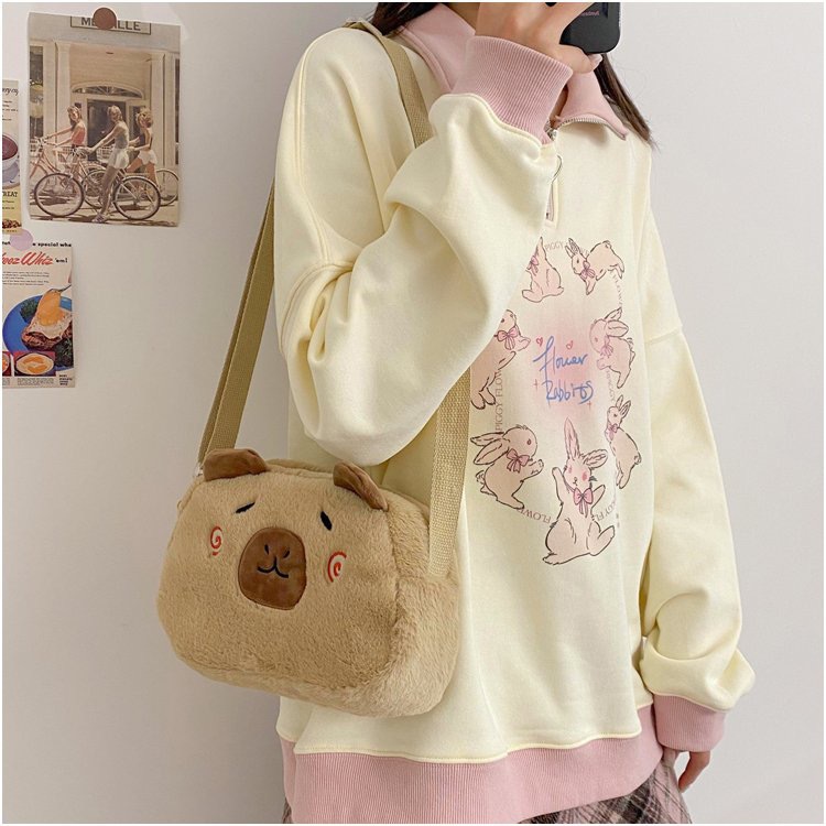 Internet celebridad Nueva capabala bolsa de peluche de juguete de Las Muchachas de gran capacidad bolsa de almacenamiento bolsa de cosméticos máquina de agarre regalo