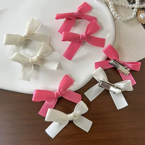 Mini Bow Hairpin 3cm Flat Angle Multicolor Ribbon Hair Accessories Ballet Style Sweet Clip Ins Hair Twisted Hair Accessories