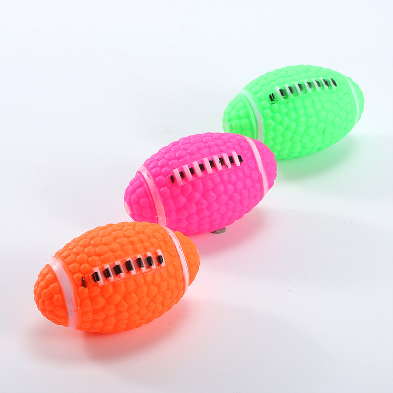 Pet toys dog bite resistant sound rugby cross-border interactive boredom manufacturers wholesale pet supplies
