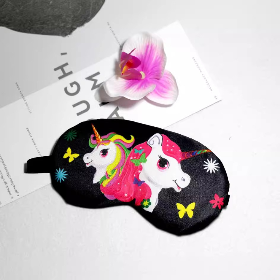 Transfronteriza nueva Máscara de ojo de dibujos animados impresión unicornio caballo sombreado sueño almuerzo descanso máscara de ojo fábrica personalizable