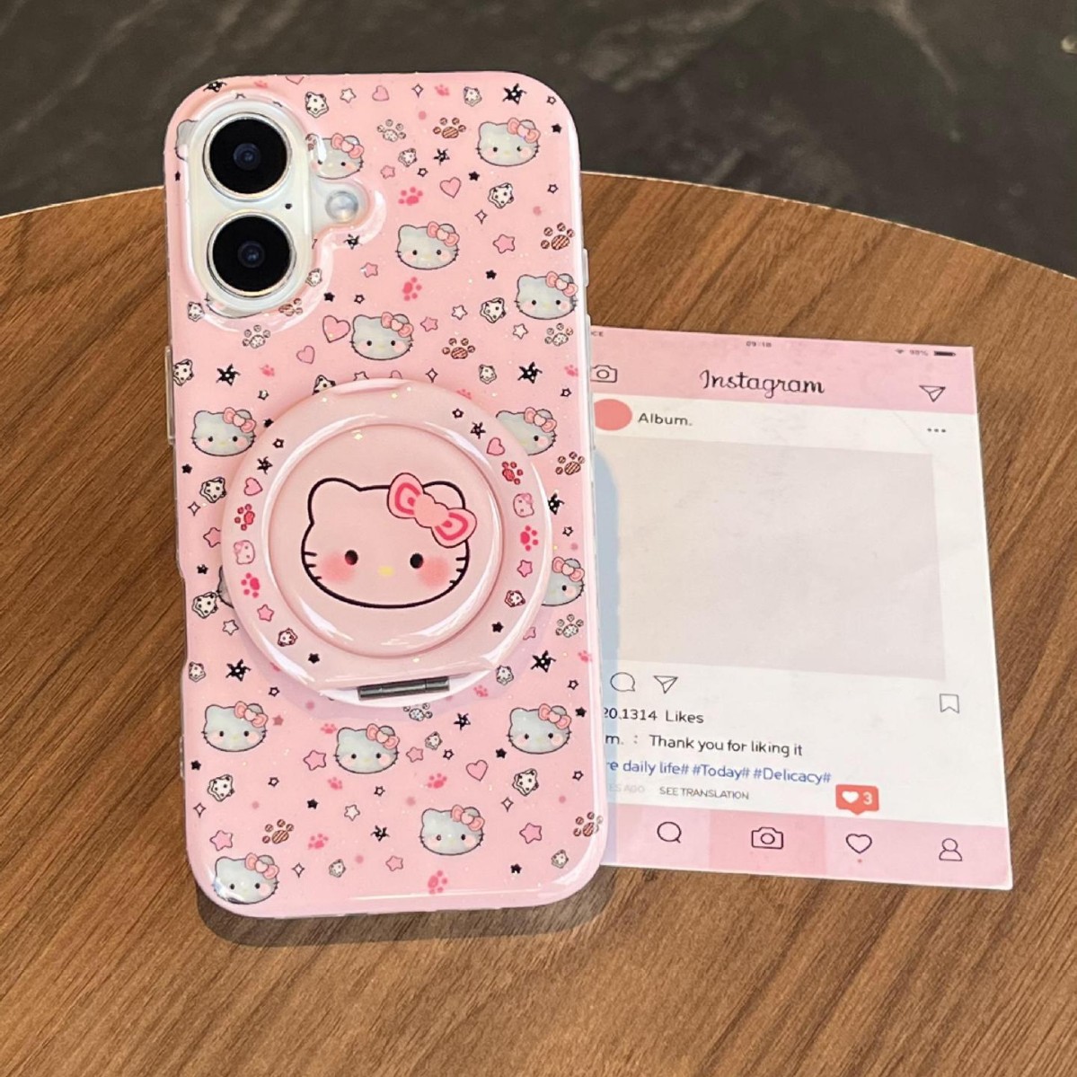 Divertida ilustración de dibujos animados KT gato para Apple 16ProMax funda para teléfono móvil 15Pro soporte 14/13 niñas 15Pm