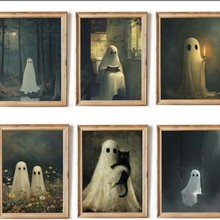 跨境万圣节幽灵客厅装饰画外贸批发帆布画海报高清喷绘画芯打印