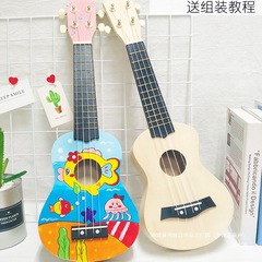 Longrui ウクレレ diy 組み立て小さなギター作成材料パッケージ塗装手描き木製落書き子供