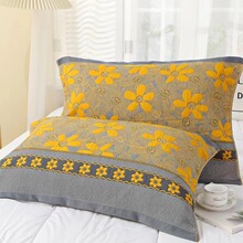 新款纱布欧式提花成人枕巾 吸汗透气纱布棉枕情侣家用全棉枕头巾