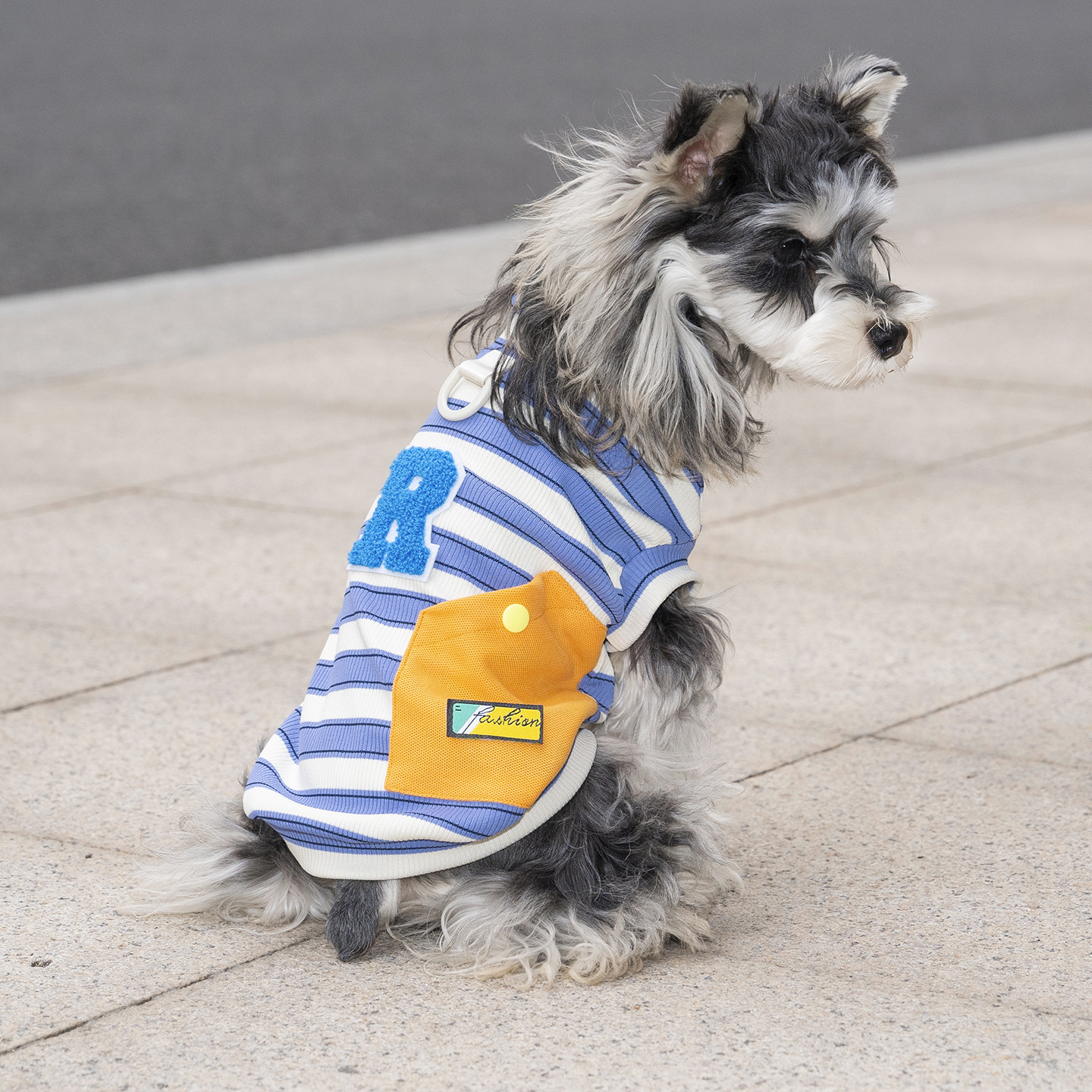 Camiseta a rayas ligera para perros pequeños y bichon frise_voghion.com