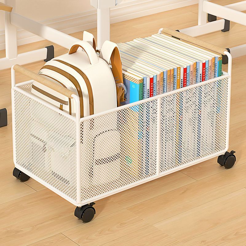 Classroom Student Textbook Storage Basket, Floor-Standing Small Cart, Book Storage Rack, Household Under-Desk Movable Bookshelf