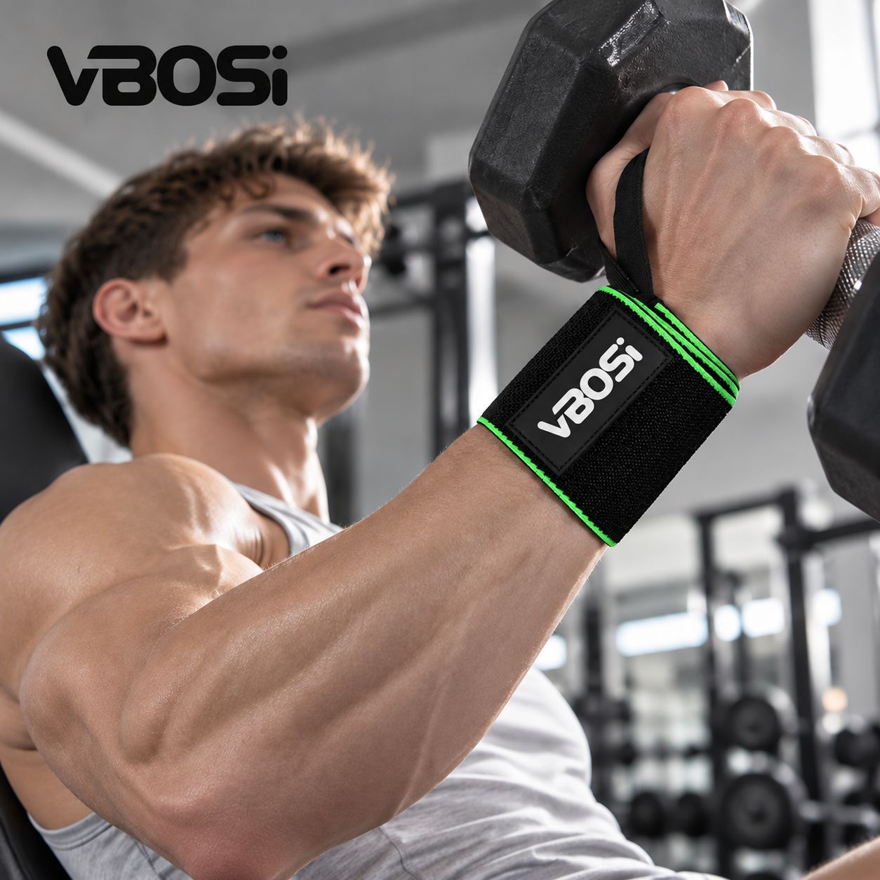 Wrist support fitness bandage, wraps around the wrist for compression and fixation, suitable for dumbbell exercises and weightlifting, sports protective gear, direct from factory, in stock for immediate shipment