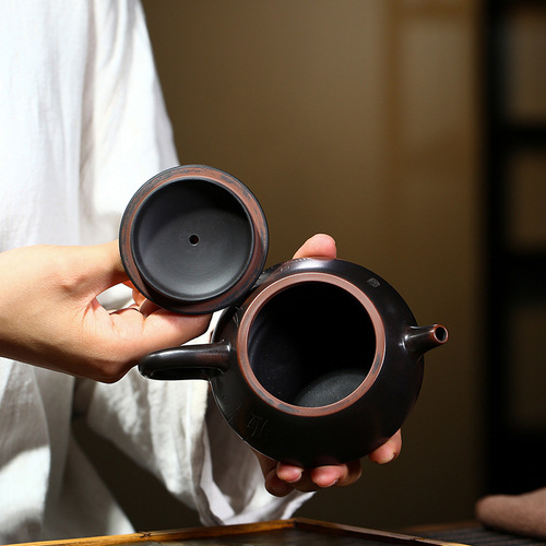 Manufacturer supplies creative purple clay pots, Nixing pottery, stone ladle pots, hand-engraved household tea sets, one-piece drop shipping