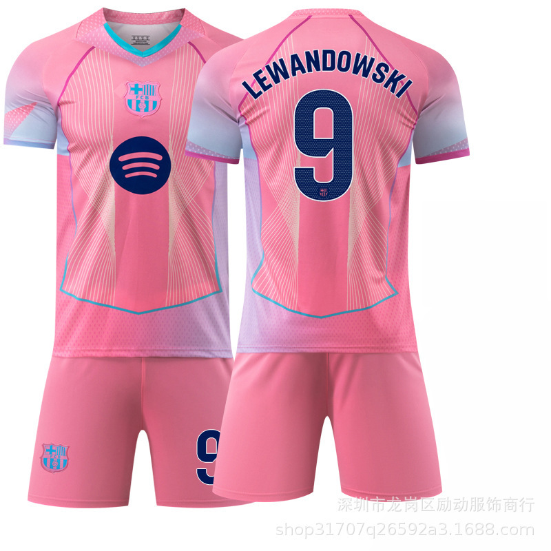 2526 新バサ ピンク サッカー ユニフォーム No.19 アマール 9 レヴァーン 10 メッシ スペシャル エディション 外国貿易供給モデル|undefined