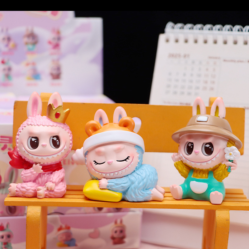 人形アブエルフアイランドブラインドボックスクリエイティブかわいいデスクトップ装飾車の人形の装飾品子供のためのギフト卸売|undefined