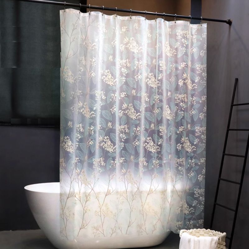 Thickened Shower Curtain Set for Bathroom, Toilet Door Curtain Partition, Perforated Mildew-Proof Hanging Curtain, Waterproof Shower Curtain
