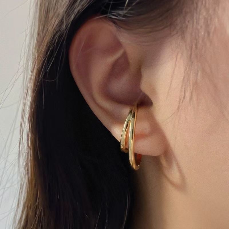 Minimalist and Cool Style Ear Cuffs for Women Without Piercings, Unique and Versatile French Metal Ear Clips, Niche Earrings