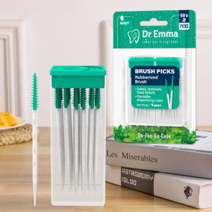 Dr.emma Cross-border Soft Plastic Toothpick Straight Interdental Brush Orthodontic Toothpick 100 Disposable Toothpicks