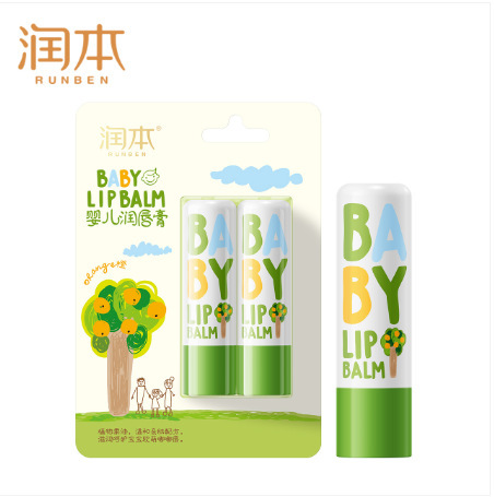正品润本卡通儿童蛋仔派对唇膏男女孩通用无色防干裂润唇膏|undefined
