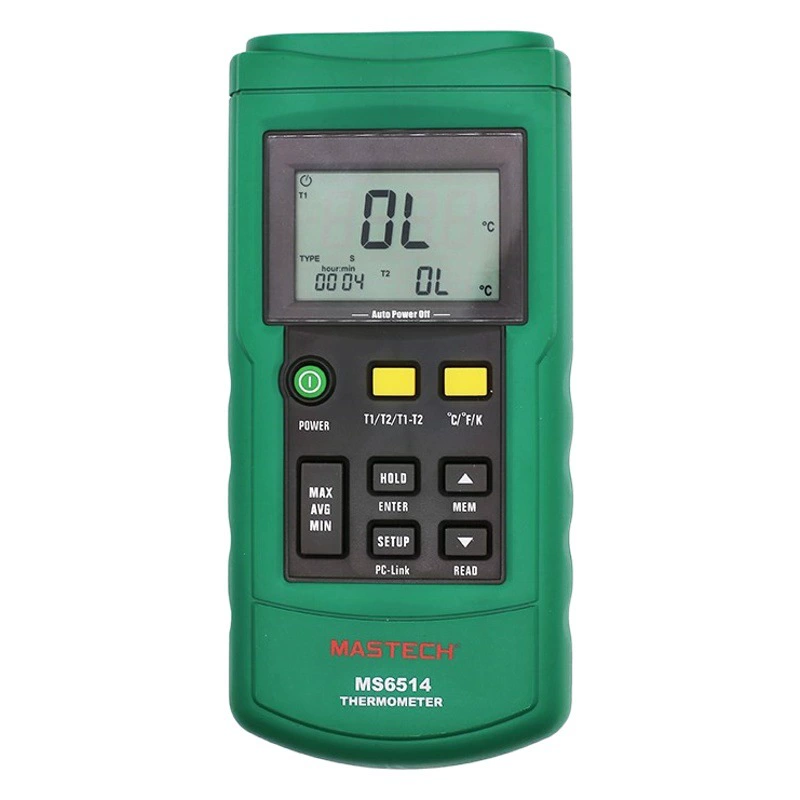 MASTECH Huayi MS6514 двухканальный термометр K-типа термометр USB двойной дисплей KJTERSN