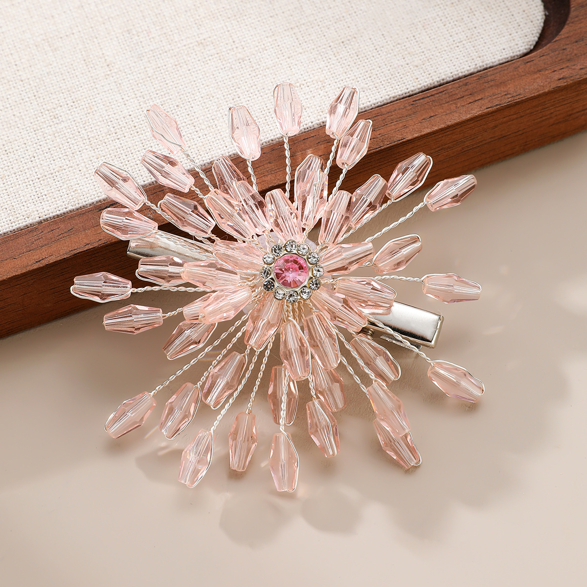 13g Weight Hair Clip Hair Accessories Type Artificial Crystal Inlay Material 1 Piece Quantity Casual, Date Occasion Copper Material Flower Pattern All Seasons Season Women's Gender Lady, Modern Style Style Lady Modern Style Women's Flower Copper Artificial Crystal Hair Clip 8