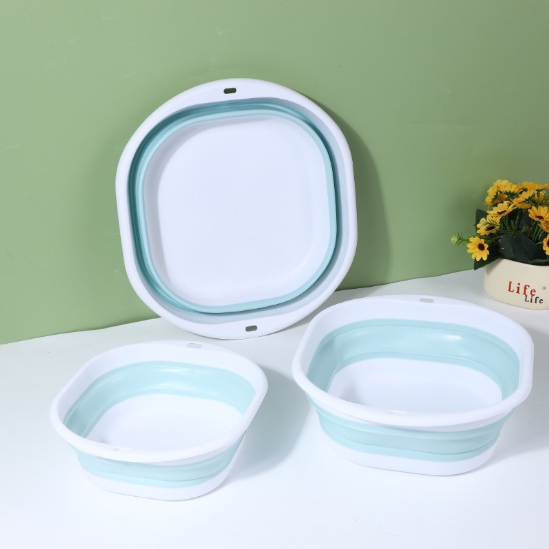 Lavabo plegable para estudiantes de dormitorio lavabo portátil de plástico de viaje lavabo de compresión lavabo de agua plegable para uso doméstico