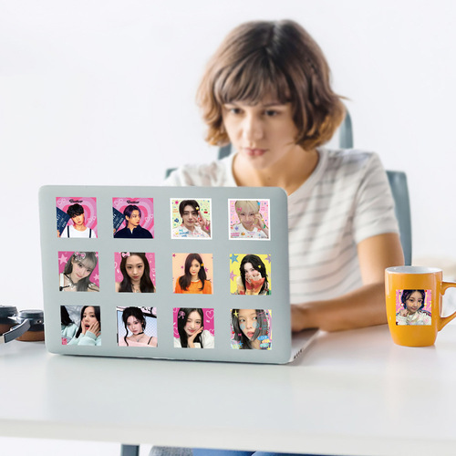 K-pop star instant photo ID-style sticker, curling sticker for fan support, themed accessories, planner tape, adhesive seal sticker, film sticker