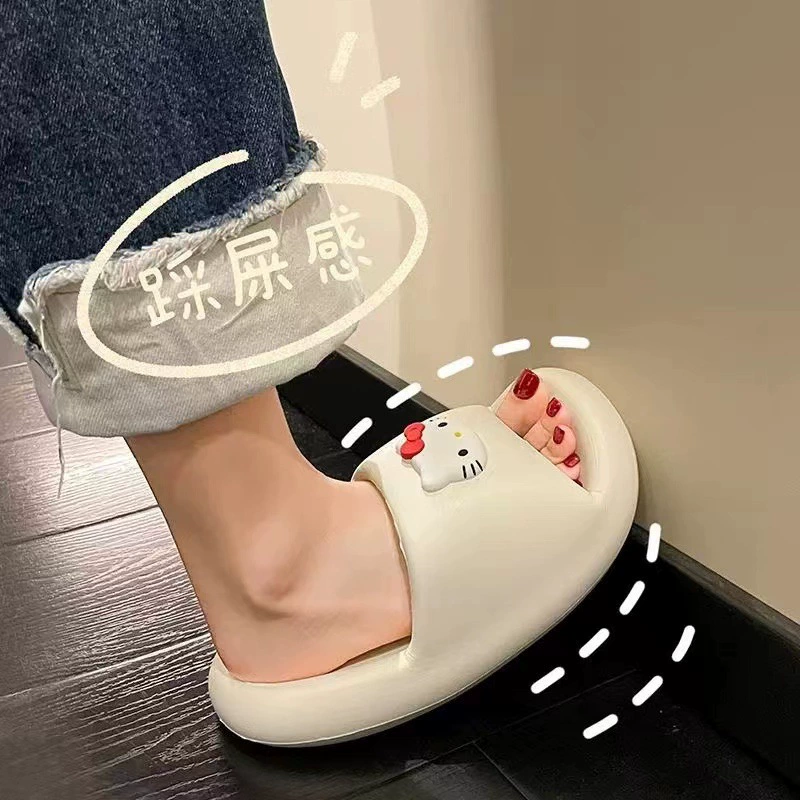 Hello Kitty, летние нескользящие сланцы на платформе для любимых, шлепанцы, обувь