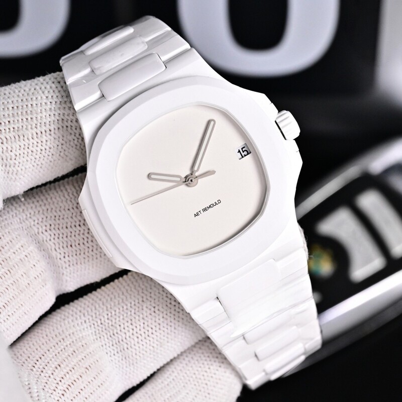 Nautilus Black and White Ceramic Series Men's Mechanical Watch Fully Automatic Waterproof Luminous Nautilus Grenade Men's Watch