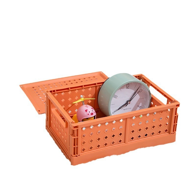 Caja de almacenamiento plegable de escritorio Canasta de almacenamiento de cosméticos para estudiantes Estante de papelería de dormitorio Canasta de artículos diversos