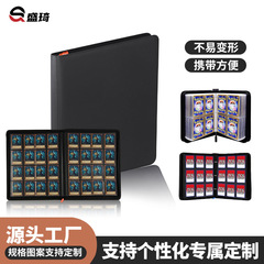 亚马逊热售收纳卡册 优质16格大容量黑色内页卡册PU皮质便携防水