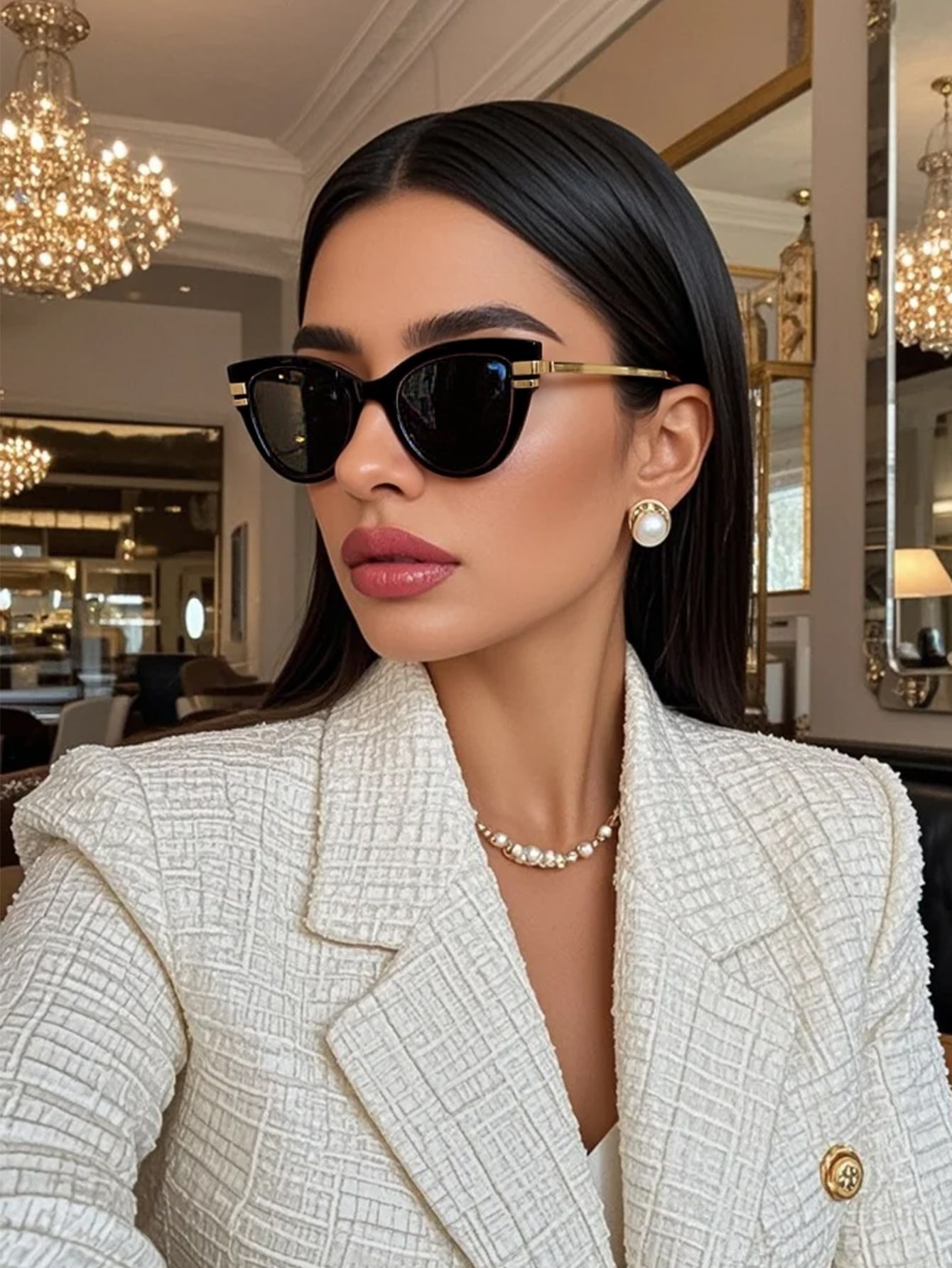 Gafas de sol cat eye retro para mujer protección solar estilo_voghion.com