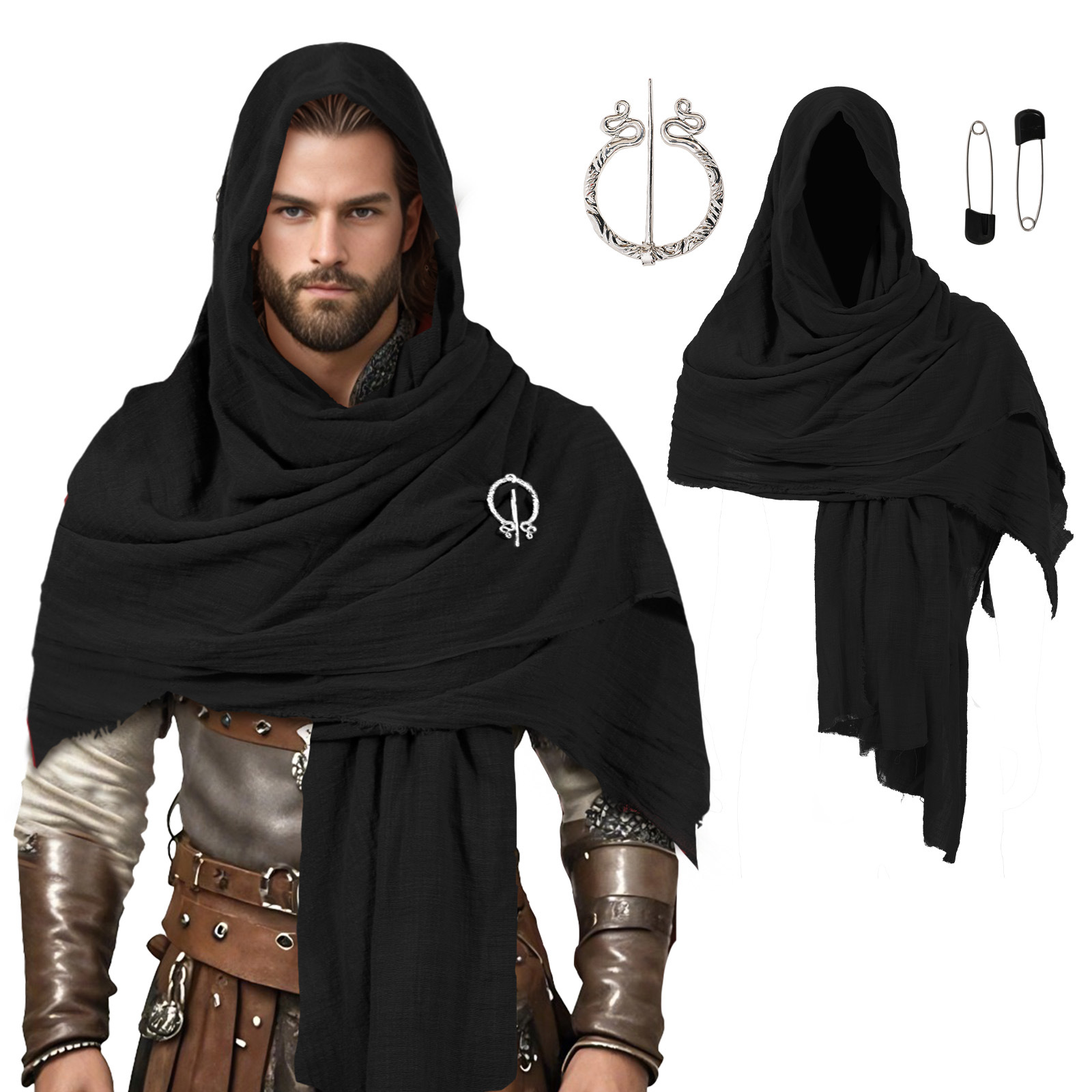 블랙 + 브로치 + 블랙 핀 1쌍(224*131)