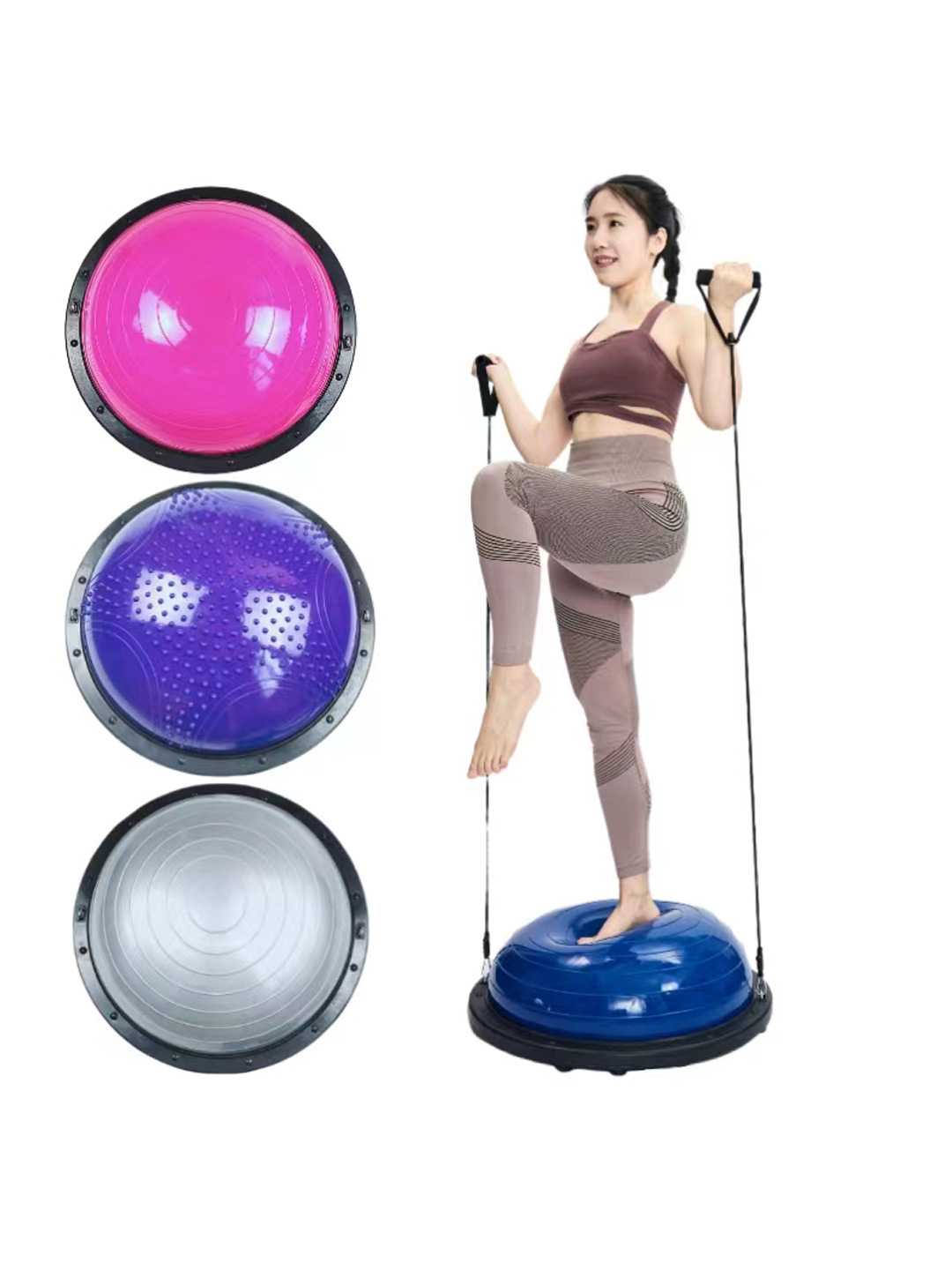 58cm semicírculo equilibrio bola engrosada a prueba de explosiones bola de velocidad de onda 46cm yoga hemisferio pilates fitness yoga pelota