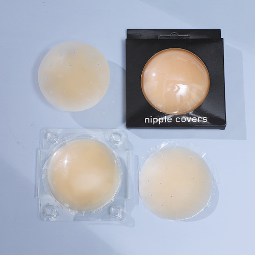 New Cross-border Direct Supply Invisible Bra Pouch Bra with Anti-slip, Anti-bumps, Breathable Solid Silicone Nipple Pads