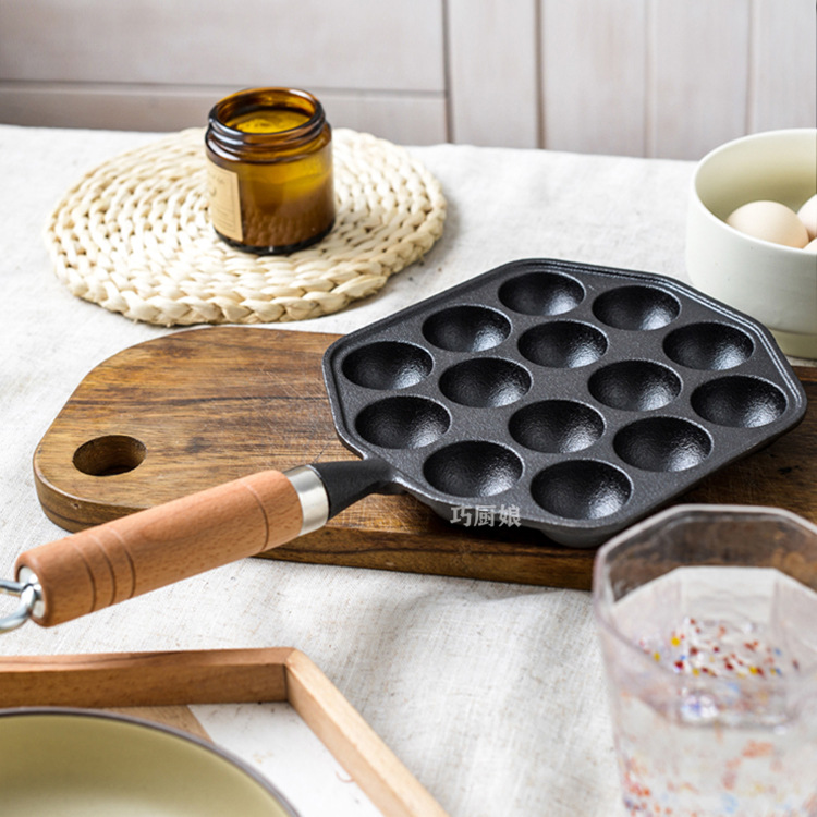 Bolas de pulpo máquina bandeja para hornear hogar de hierro fundido sartén antiadherente no recubierto estufa de gas comercial huevo de codorniz máquina de hornear molde