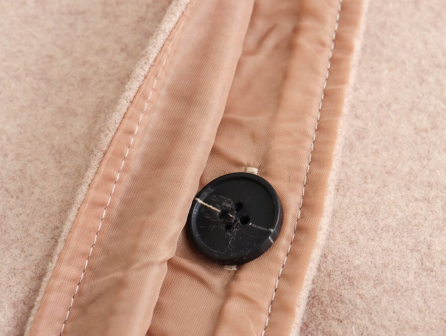 Damenbekleidung Rundhals Wollmantel Modejacke Langarm Dekorative Tasche Top_voghion.com