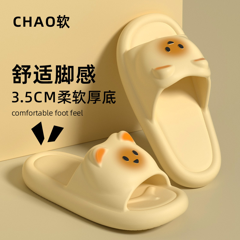 Kitten Slippers for Women, Summer Outer Wear 2025 New Indoor Home Non-Slip Eva Soft-Soled Sandals for Men