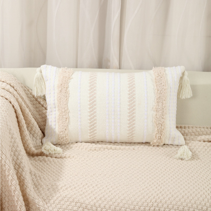 卸売ボヘミアンモロッコ織り腰枕クッションソファ枕寝室用芯入り枕カバー付きタフテッド枕