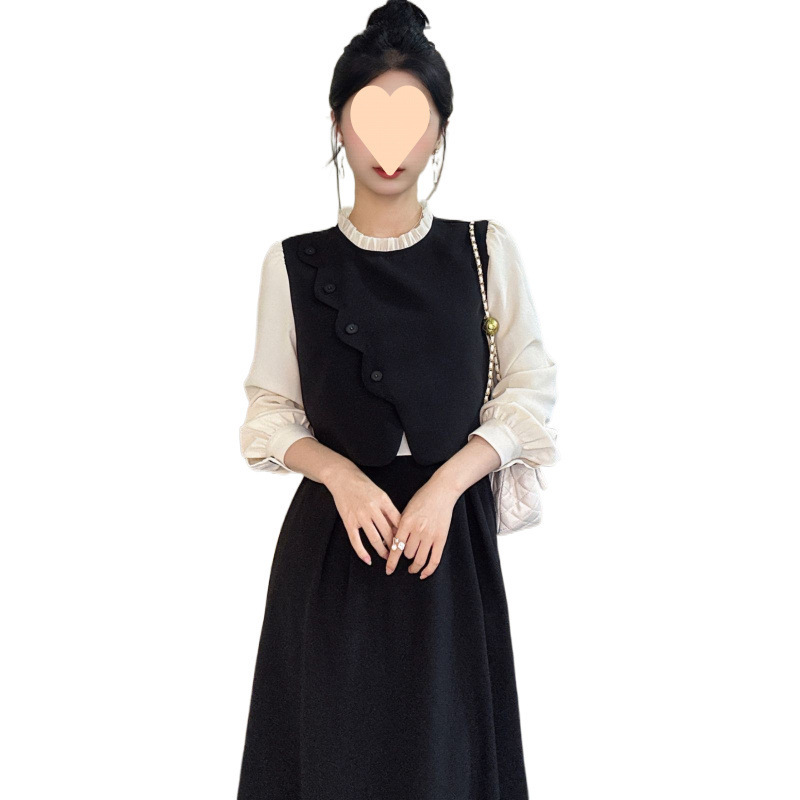 女性用のハイエンドの小さな香りのドレス、春と秋の新しいスタイル、ファッショナブルな気質、お腹をカバーし、スリムでスタイリッシュなドレス|undefined