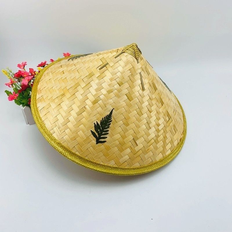 Sombrero de sombrero de pesca para hombres recogiendo té para agricultores sombreros de verano al aire libre tejido de bambú sombrilla a prueba de lluvia sombrero de paja protector solar tejido de bambú
