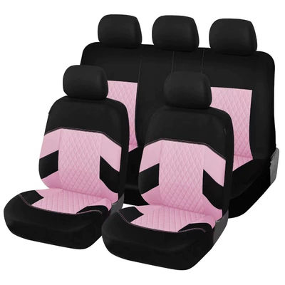 Universal seat cover — Diamond Press Pattern European, American - pink-single-seat