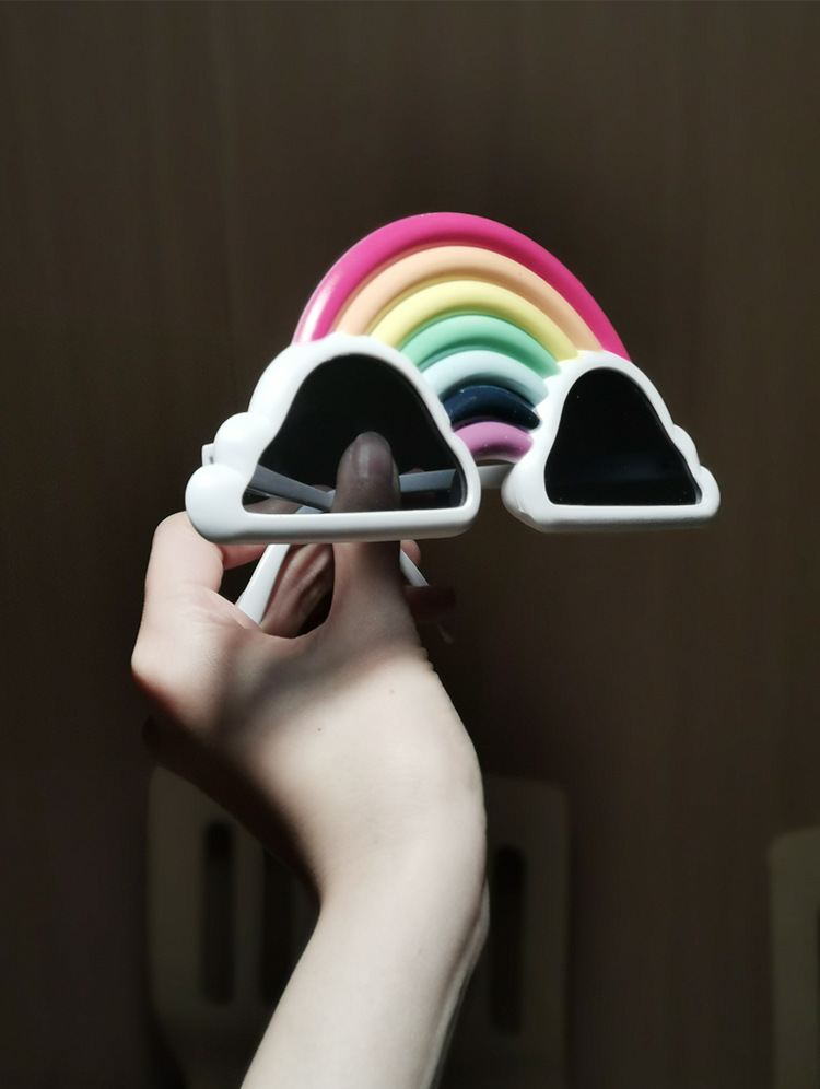 Big pineapple shark 3D funny glasses Unicorn children's glasses frame Concave shape cake rainbow children's glasses frame detail image 11