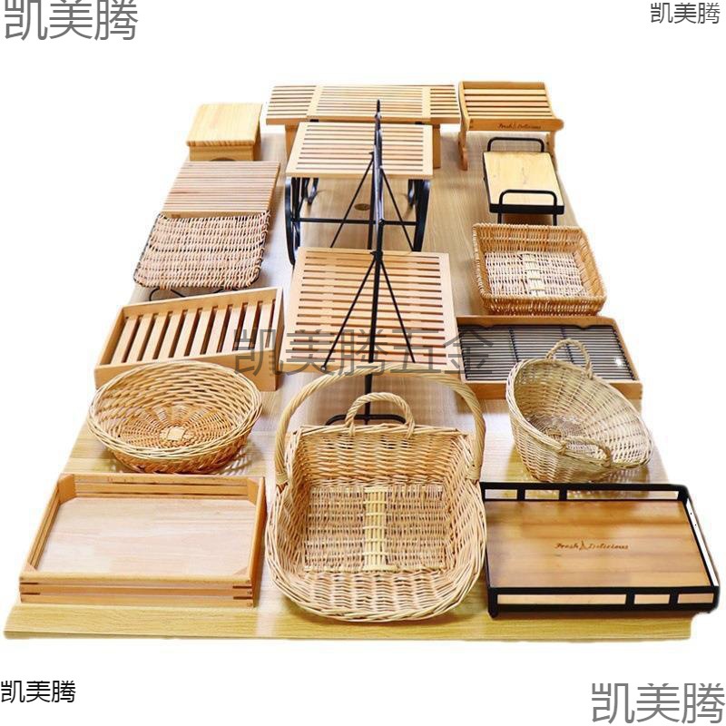 蛋糕托盘实木展示架烘焙店木软全套陈列铁装艺道具面包点心展示柜