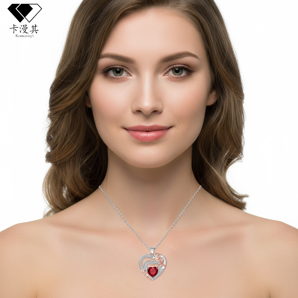 Colar love mom com pingente de rosa presente joias mulher_voghion.com