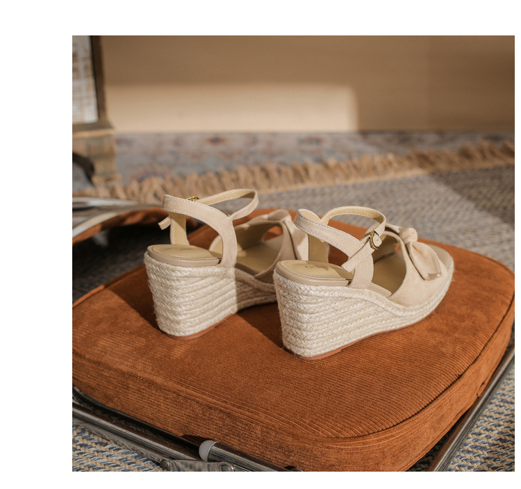 Sandal cao gót nữ hở mũi đế xuồng đan thừng gót 9 cm — Xanh lá cây nhạtcolor chi tiết 21