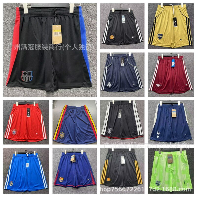 Cross-Border Factory Wholesale Casual Loose Sports Football Shorts Summer 5-Point Shorts Embroidered Beach Shorts
