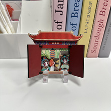 国潮戏曲苏州木质开扇门磁吸立体地标建筑创意旅游文创景区冰箱贴